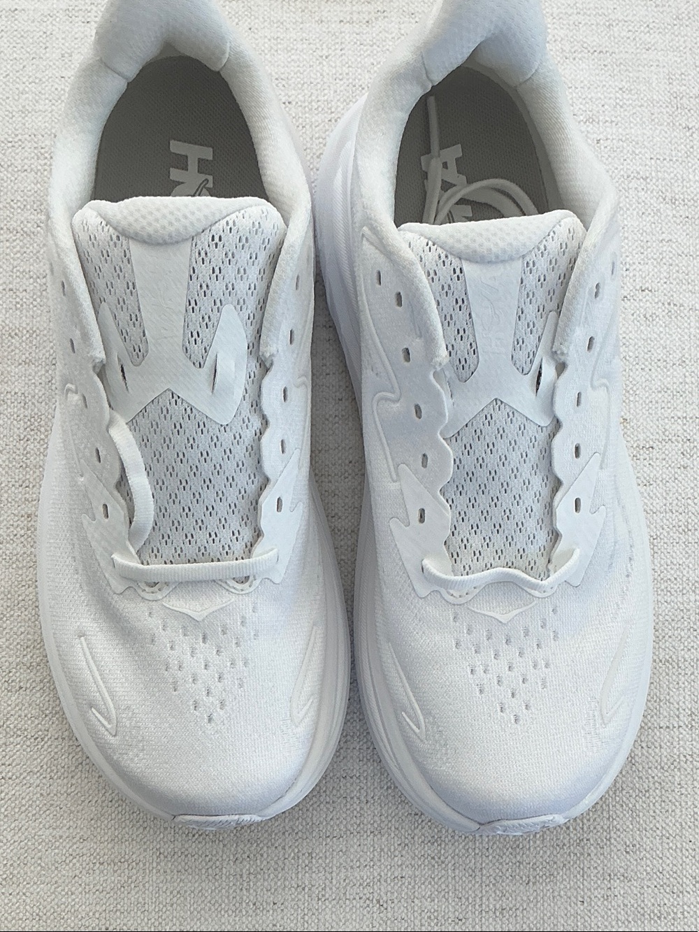Hoka Kids White Mesh Sneakers - Lightweight Support